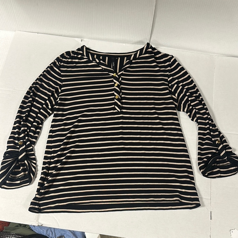 Striped Black and Cream Women's Top, medium